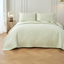 Milky Green Ellis Cotton Coverlet Set