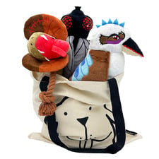 3 Piece Aussie Critters Plush Dog Toy with Tote Bag Set