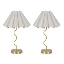 Cora Iron & Linen Table Lamps (Set of 2)