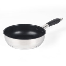 Salter Black & Silver 20cm Stainless Steel Fry Pan