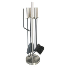 5 Piece Barney Stainless Steel Fireplace Tool Set