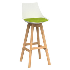 White 75.5cm Reverie Oak Wood Bar Stool