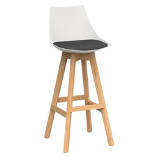 White 75.5cm Reverie Oak Wood Bar Stool