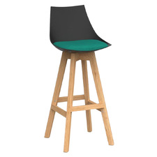 Black 75.5cm Reverie Oak Wood Bar Stool