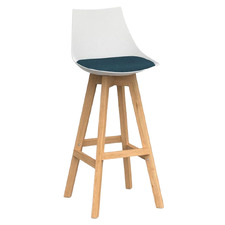 White 75.5cm Reverie Oak Wood Bar Stool