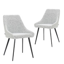 Black & White Amiel Bouclé Dining Chairs (Set of 2)