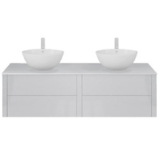 Bellagio 1500mm Gloss White Wall Hung Double Vanity