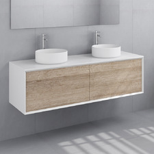 Frederick 1500mm White Wall Hung Double Vanity
