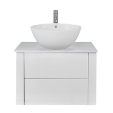 Bellagio 600mm Gloss White Wall Hung Single Vanity
