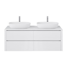 Palazzo 1500mm Gloss White Wall Hung Double Vanity