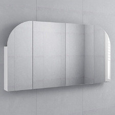 Alowa 1500mm Gloss White Arch Mirrored Shaving Cabinet