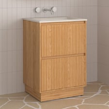 Stratford 600mm Woodgrain Light Wood Freestanding Vanity