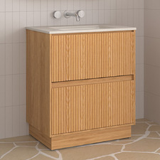 Stratford 750mm Woodgrain Light Wood Freestanding Vanity