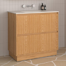Stratford 900mm Woodgrain Light Wood Freestanding Vanity