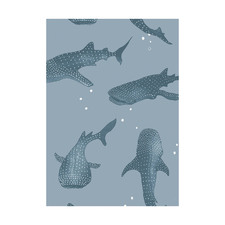 Whale Sharks Blue Peel & Stick Wall Mural