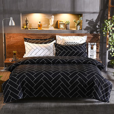 Hughe Microfibre Reversible Quilt Cover Set