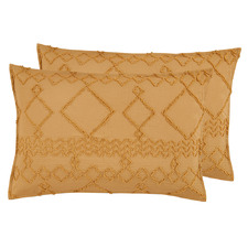 Caramel Cleverpolly Tufted Microfibre Standard Pillowcases (Set of 2)