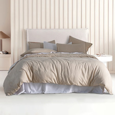 Natural Brett Vintage Washed Microfibre Quilt Cover Set