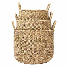 3 Piece Como Elliptical Seagrass Basket Set