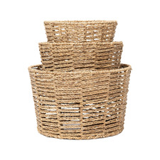 3 Piece Paxton Round Seagrass Basket Set