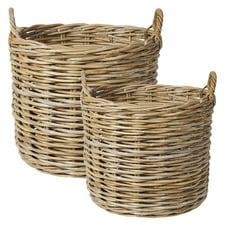 2 Piece Winslow Kubu Rattan Basket Set