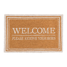 Ivory Oxford Welcome Shoes Coir Doormat