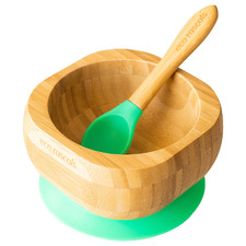 Eco Rascals 2 Piece Bamboo & Silicone Bowl & Spoon Set