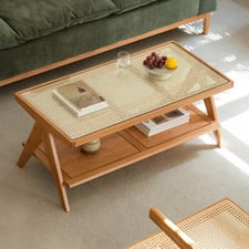 Haisley Rectangular Cherry Wood Coffee Table