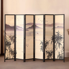 6 Panel Umazu Pine Wood Room Divider