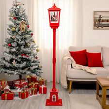 Dalton Santa on Chimney LED Christmas Lamp Post