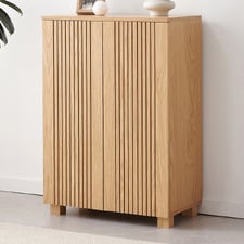 Corbin 2 Door Oak Wood Shoe Cabinet