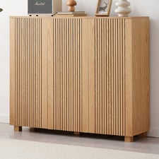 Corbin 3 Door Oak Wood Shoe Cabinet