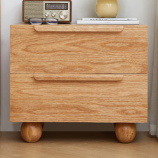 Tevy American Oak Wood Bedside Table