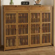 Ollie 4 Door Bamboo Shoe Storage Cabinet