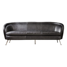 Black Musana 3 Seater Leather Sofa