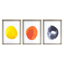Ink Wash Abstract Framed Printed Wall Art Triptych