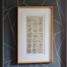 Metallic Fossil Study Framed Printed Wall Art