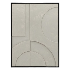 Warm Grey Isola Relief Framed Canvas Wall Art
