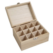 12 Compartment Wooden Oil Storage Box