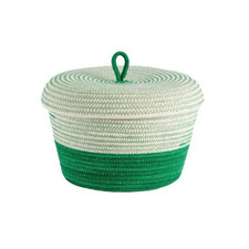 Greenery Cotton Rope Basket with Lid