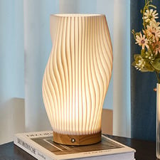 Wave Timber Abstract LED Cordless Table Lamp