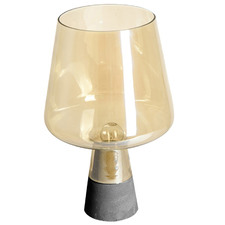 38cm Candle Shaped Glass & Concrete Table Lamp