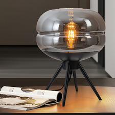 Choral Black Iron & Clear Glass Table Lamp