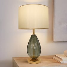Jereme Glass & Iron Jute Table Lamp