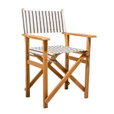 Monaco Stripe Teak Wood Outdoor Director's Chair