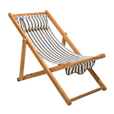 Monaco Stripe Teak Wood Deck Chair