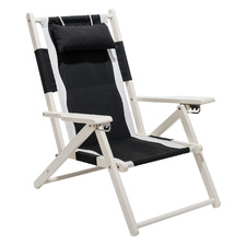 Black & White Rivie Foldable Deck Chair