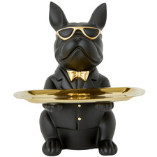 Bulldog with Rectangular Tray Statue