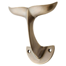 Caliste Whale Brass Wall Hook