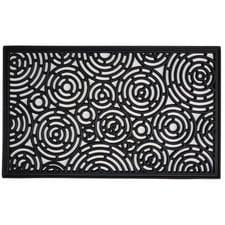 Black Rings Rubber Doormat